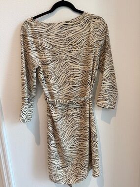 H&M Black and Beige Zebra-Print Blouse